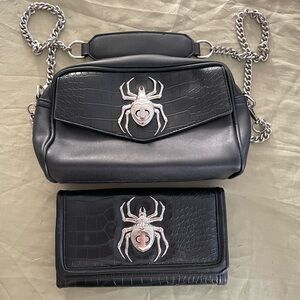 RARE Killstar Black Shoulder Bag with matching wallet